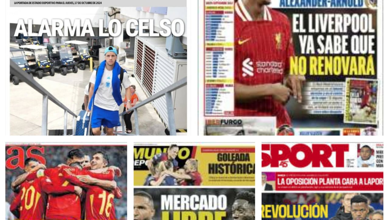 La preocupación del Betis con Lo Celso, el mercado de fichajes anticipado y el último duelo entre Nadal y Alcaraz... Así viene las portadas del día 17 de octubre