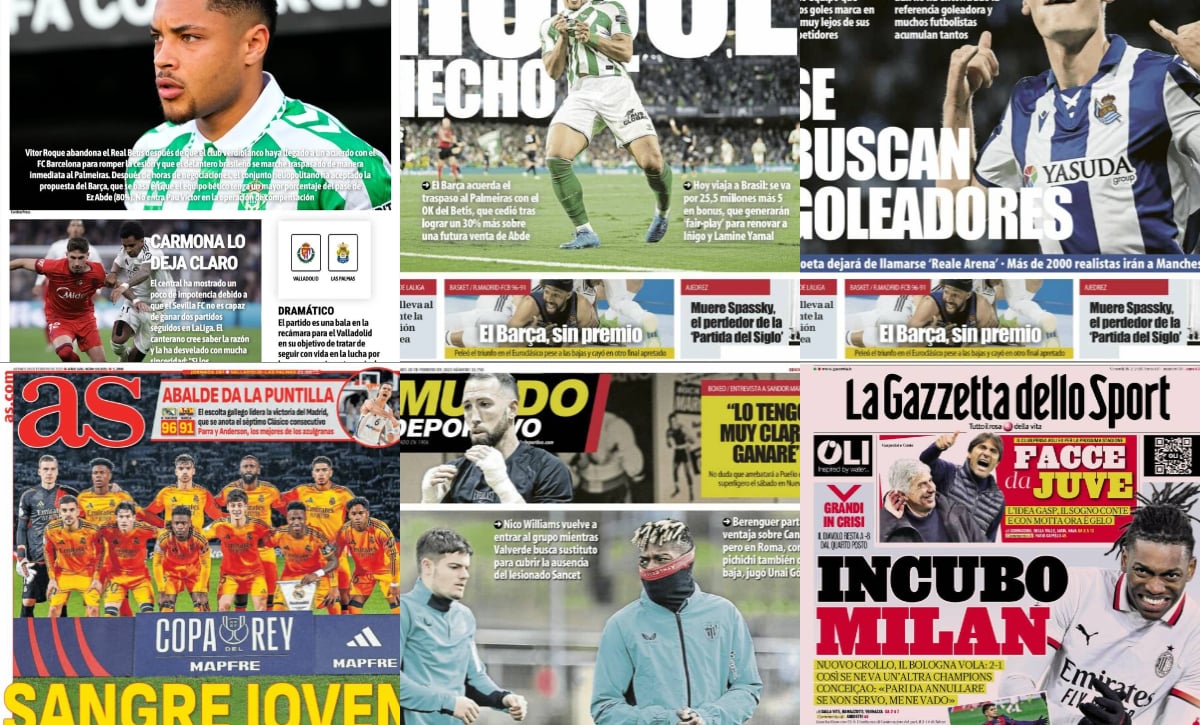 La lesión de Ceballos, el traspaso de Vitor Roque... las portadas del viernes 28 de febrero de 2025
