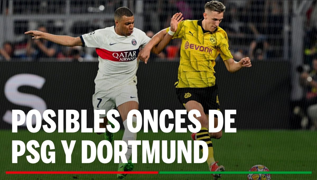 Alineaciones PSG - Borussia Dortmund: Alineación posible del PSG y del Dortmund en el partido de Champions League 2023-24