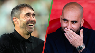 Giráldez devuelve los elogios a Coudet: "No tengo palabras de agradecimiento para él, se portó muy bien, de 10"