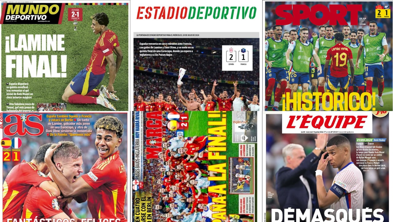 El golazo de Lamine Yamal, la lesión de Morata, el triunfo de Alcaraz... así llegan las portadas