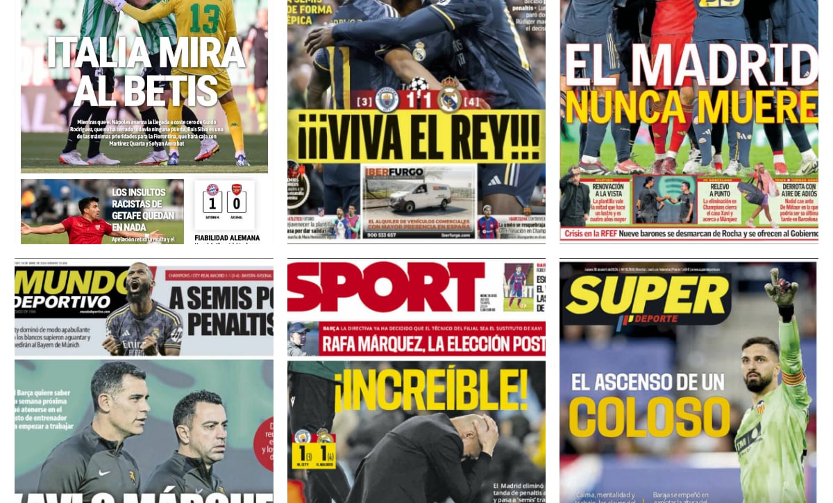 El triunfo del Madrid, el banquillo del Barça… así vienen las portadas