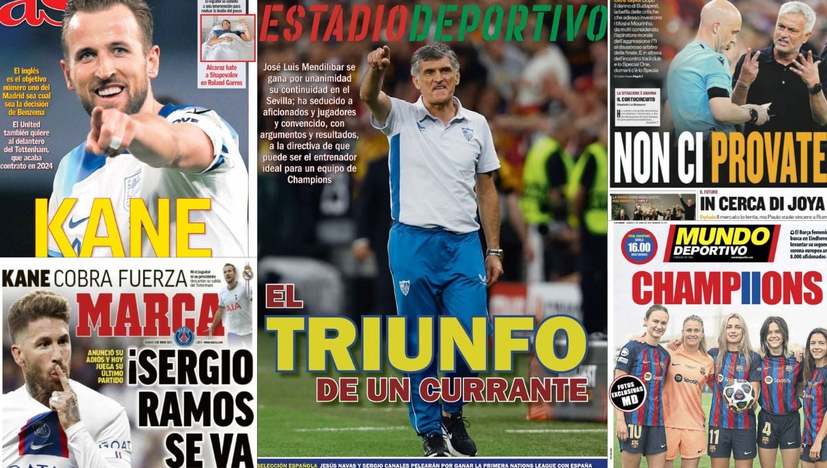 El castigo de Mou, el héroe Mendilibar, Kane, Joaquín, Navas, Canales, Ramos... así llegan las portadas