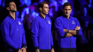 Rafa Nadal se calienta y le da una lección a Alcaraz y Sinner