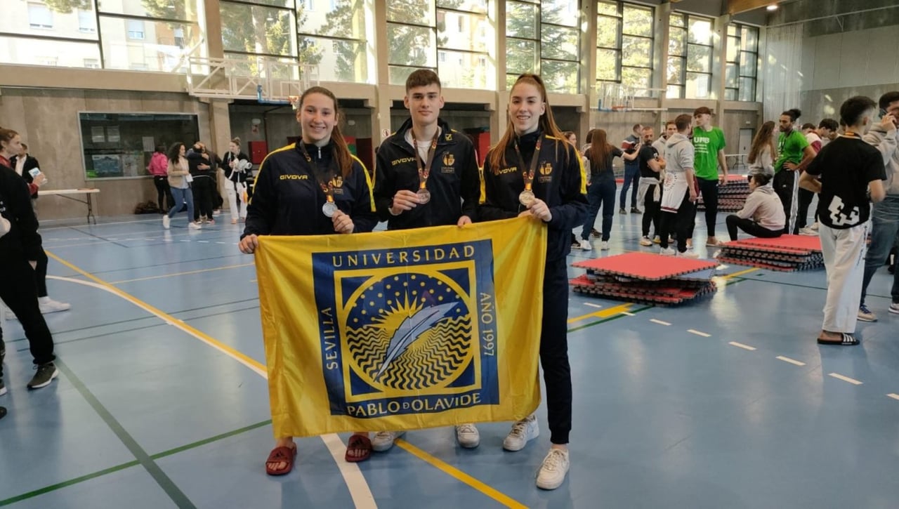 La Universidad Pablo de Olavide logra tres medallas en el Campeonato de España Universitario de taekwondo
