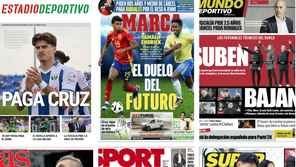 Duelo Lamine Yamal con Endrick, Toni Kroos y casting para el banquillo del Barça... así vienen las portadas de hoy