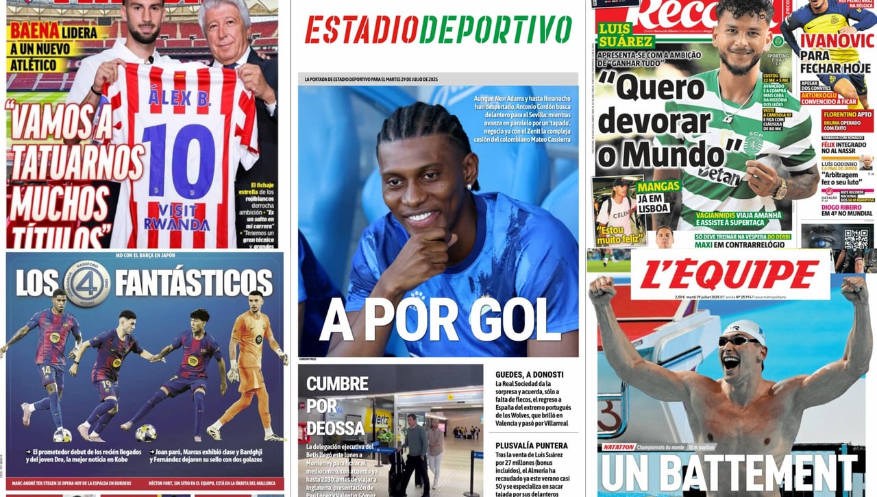 Cassierra, Deossa, Guedes, Luis Suárez... protagonistas de las portadas de hoy