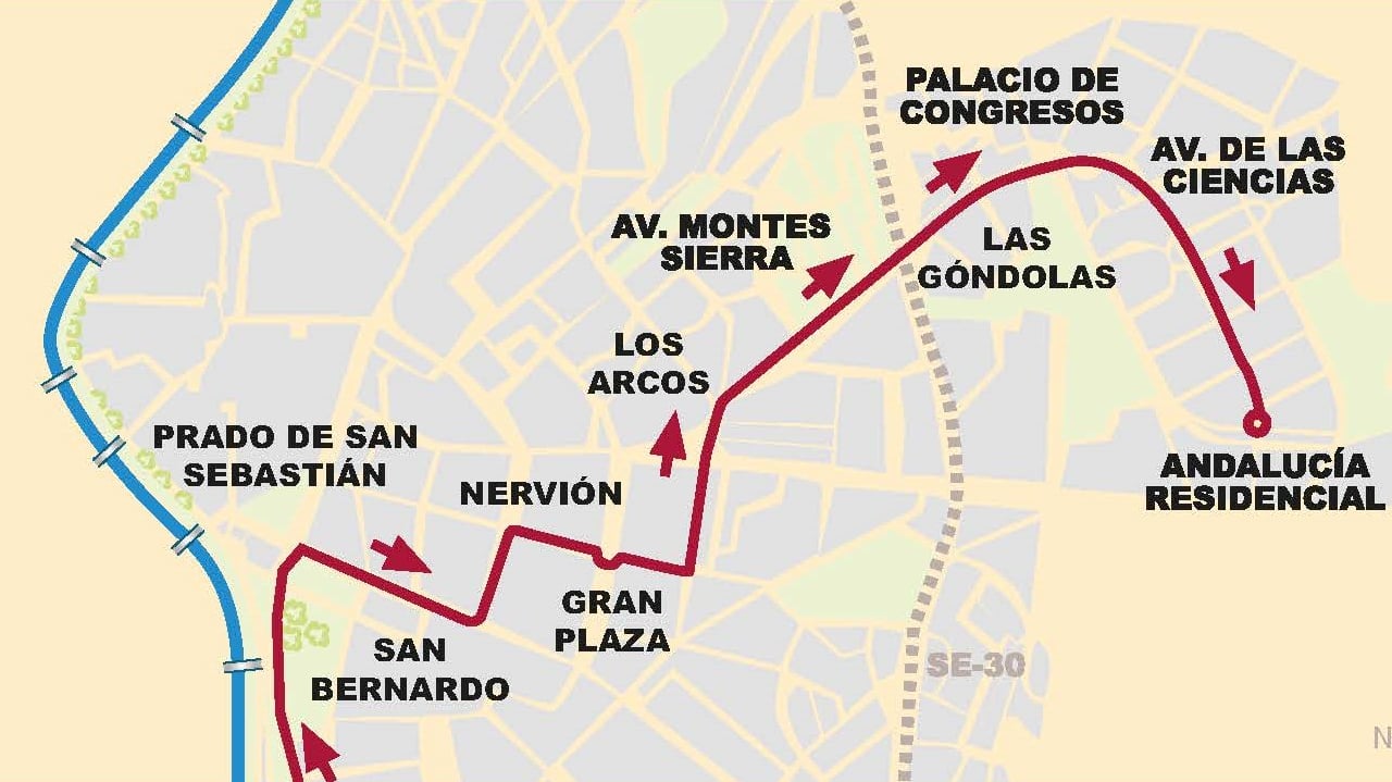 TUSSAM amplía la lanzadera entre el estadio del Betis y el Prado de San Sebastián hasta Sevilla Este