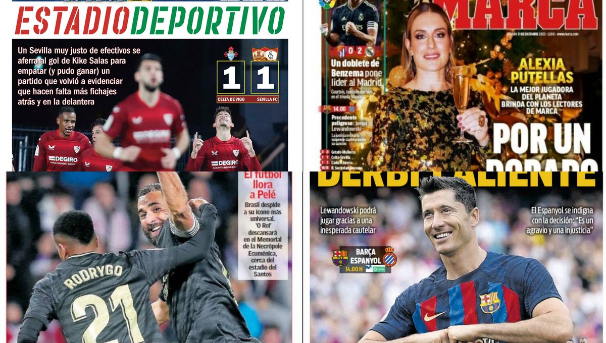 'Cantera y cartera' para el Sevilla, Benzema vuelve a lo grande, el Espanyol no da crédito... Así vienen las portadas