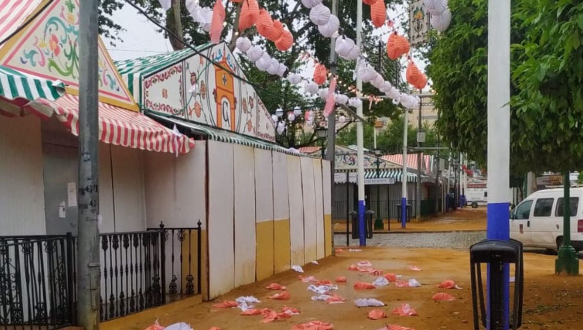 Destrozos en la Feria de Abril de Sevilla