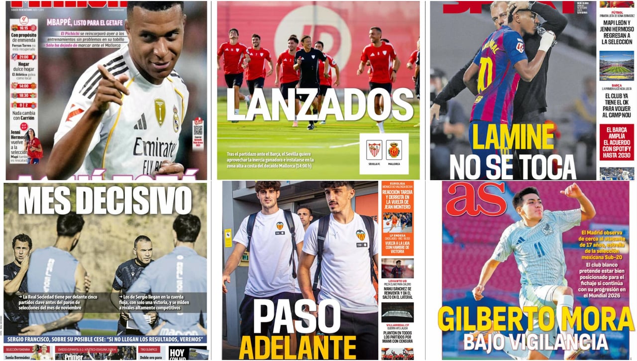 El estado de Mbappé, el cabreo de Hansi Flick, una 'final' para Sergio Francisco... Así vienen las portadas