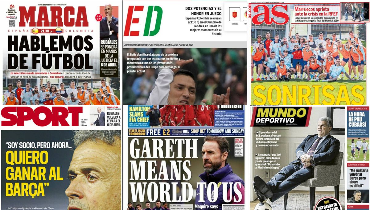 La Selección Española, el escándalo de la Federación y el plan del Betis... así vienen las portadas