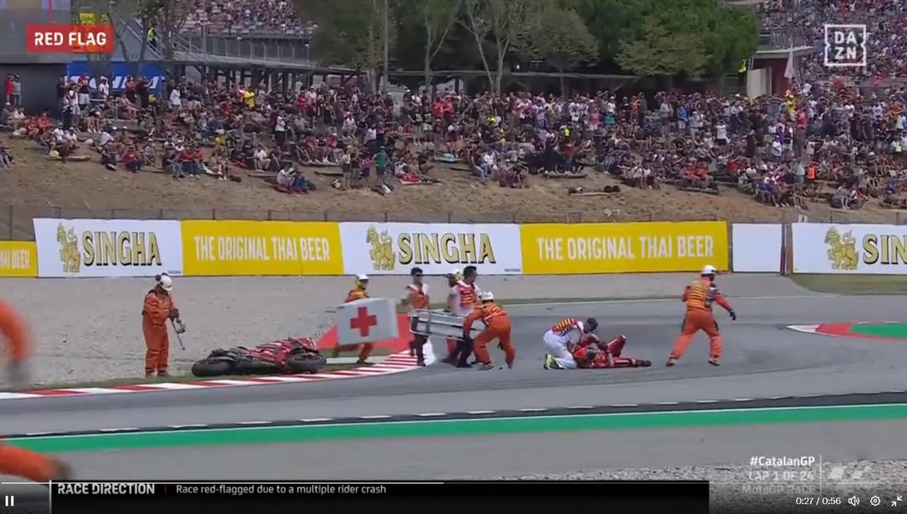 El parte médico de Ducati confirma las lesiones de Bagnaia y Bastianini