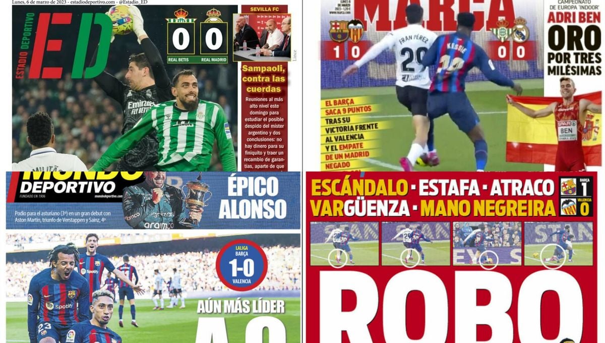 'Vértigo', 'Suma y sigue', 'Robo', el Betis frena al Madrid y al Barça, ni los árbitros...