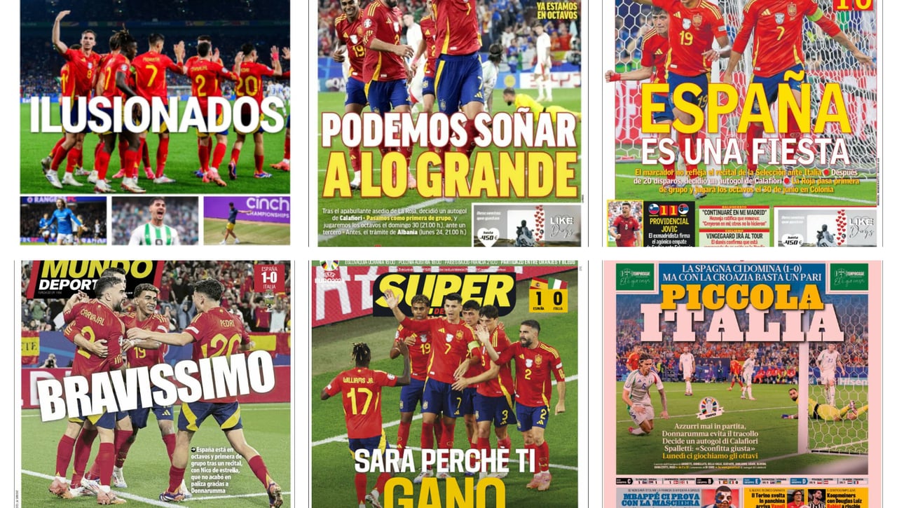 La victoria de España frente a Italia, la máscara de Mbappé, los movimientos del Sevilla y el Betis… las portadas del viernes 21 de junio 2024