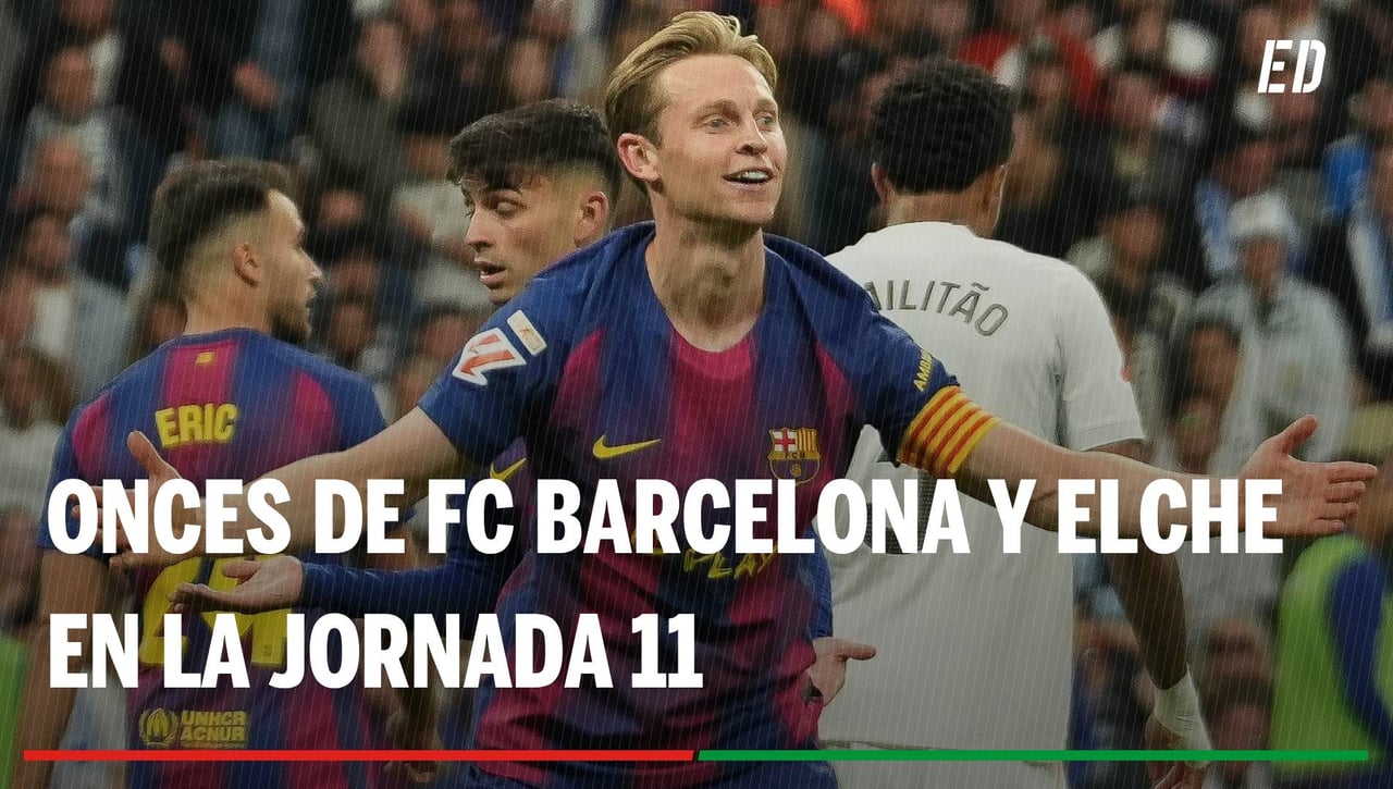 Alineaciones Barcelona - Elche: Alineaciones de Barcelona y Elche en la jornada 11 de LaLiga