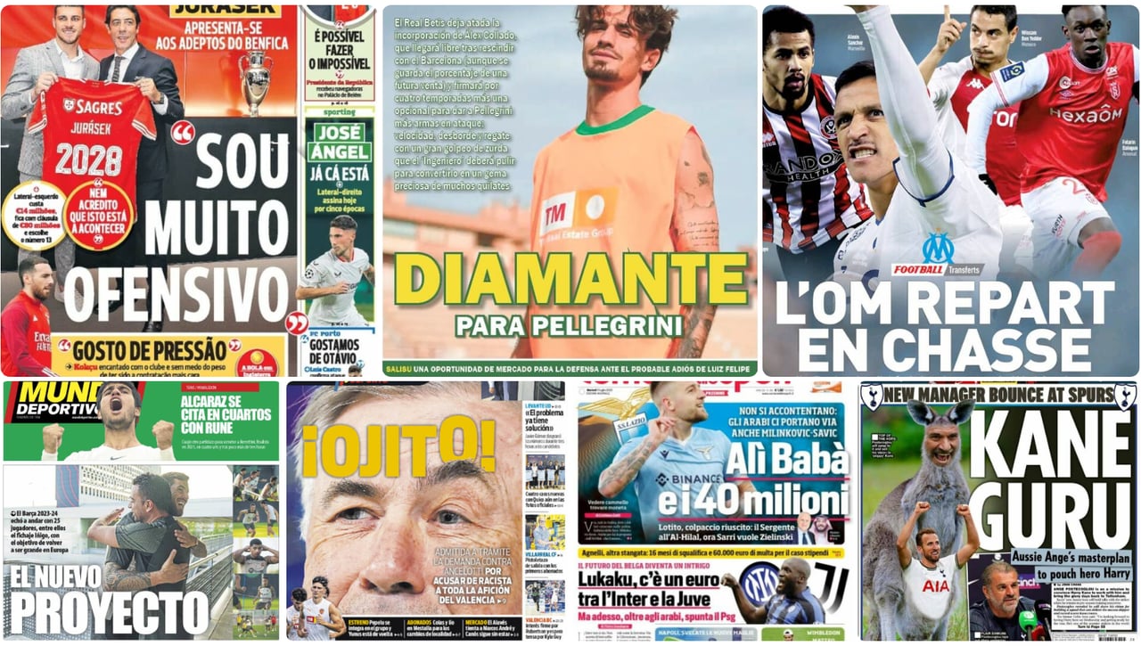 Collado, Carmona, Salisu, Rafa Mir, Ben Yedder, Alcaraz... las portadas del martes 11 de julio