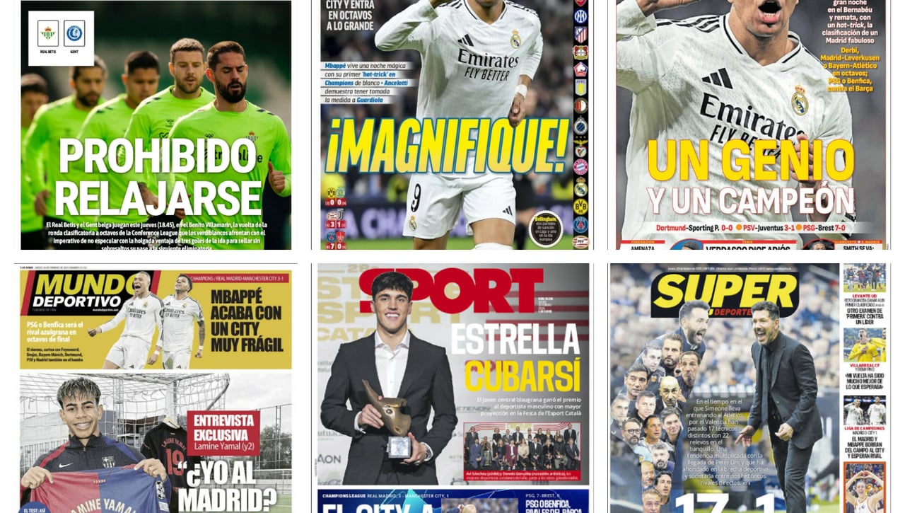 La contundente victoria de Mbappé, lo de Bellingham y un Cubarsí estelar: así vienen las portadas