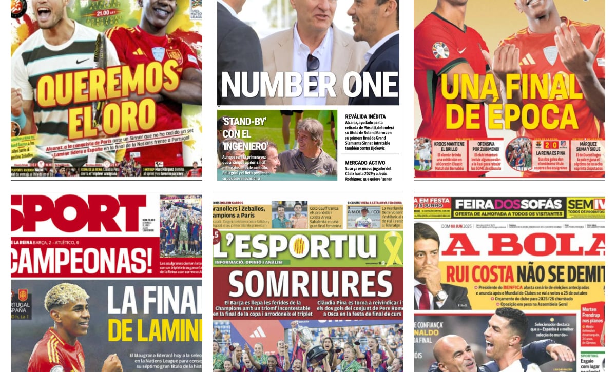 'La Roja' va a por la Nations League, la gran final entre Alcaraz y Sinner, el Barça femenino reina... así vienen las portadas
