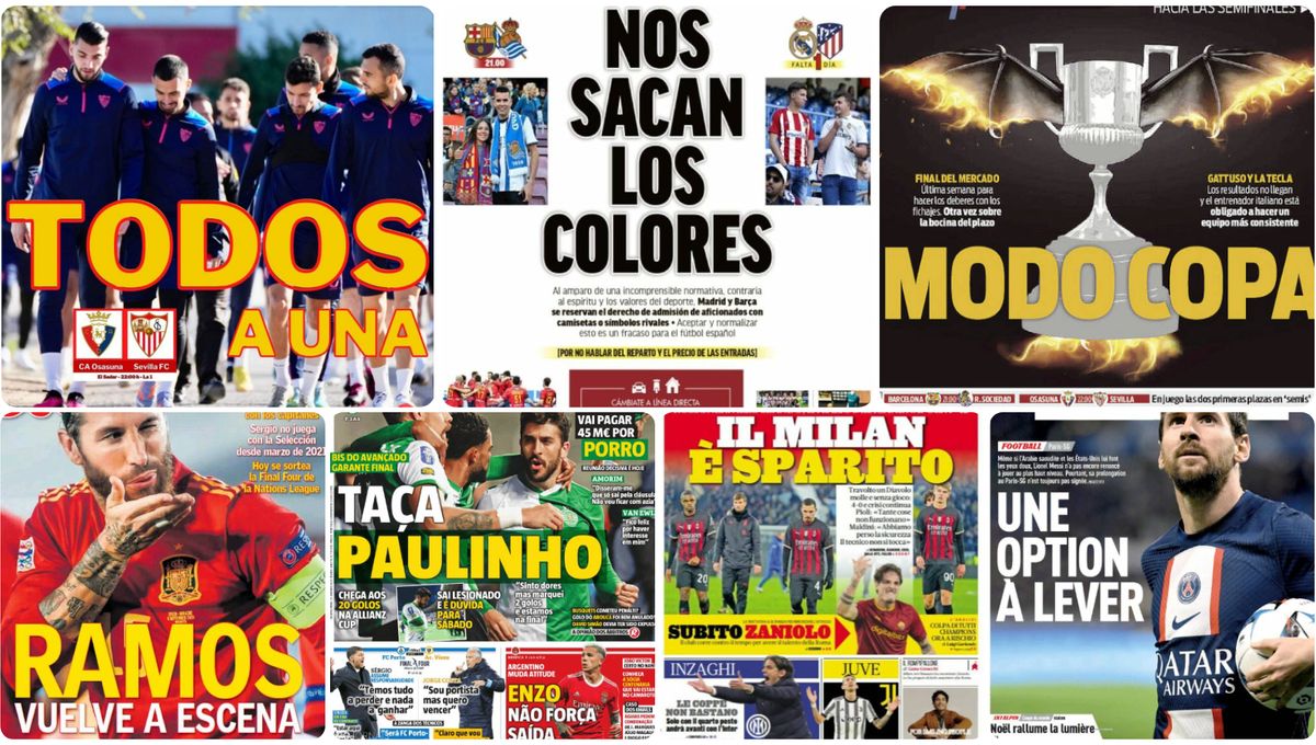 'Modo Copa', Reine-Adelaïde, Luiz Henrique, Lainez, Luis Alberto, vuelve Ramos... las portadas del miércoles