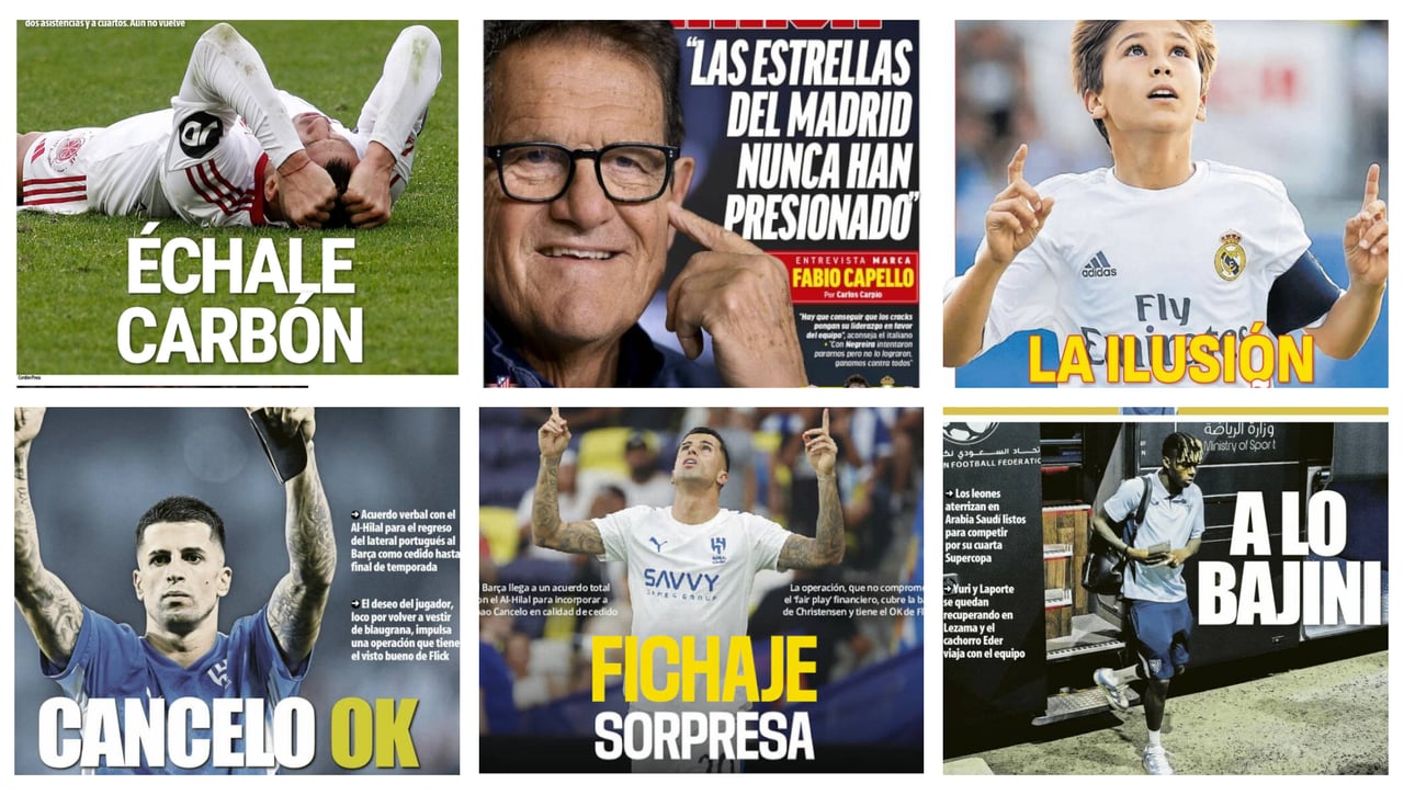 El mal momento del Sevilla, Akor Adams, Cucho Hernández, Cancelo... así llegan las portadas deportivas de este 6 de enero de 2026