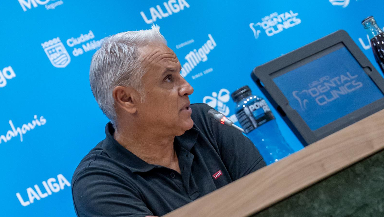 Choque entre el Málaga y Sergio Pellicer