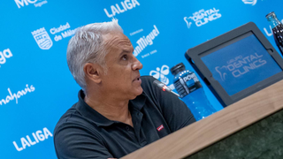 Choque entre el Málaga y Sergio Pellicer