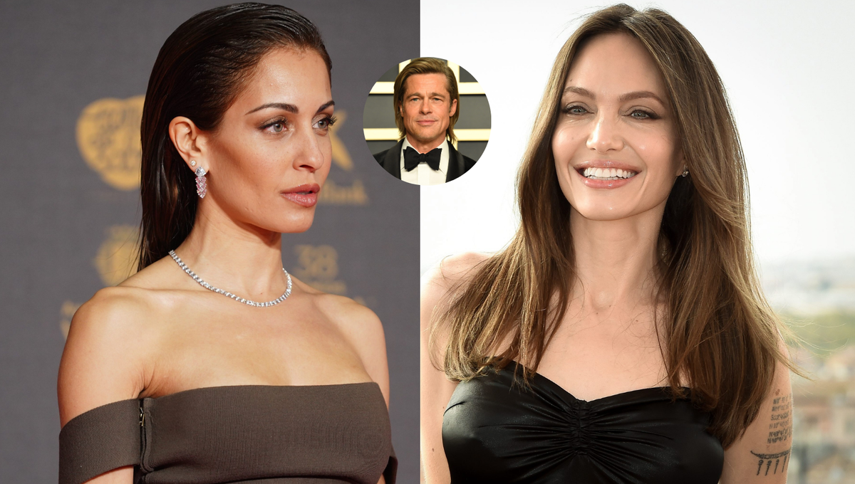 El triángulo de Brad Pitt con Hiba Abouk y Angelina Jolie