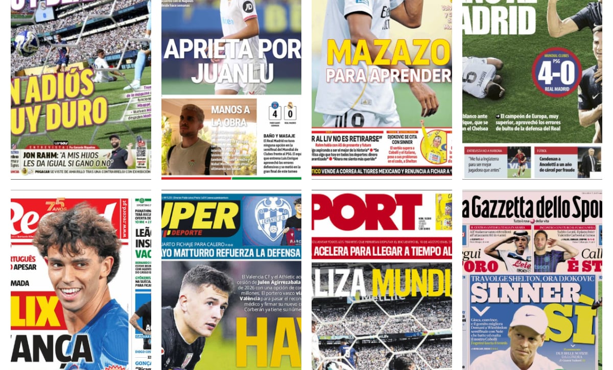 El Nápoles aprieta por Juanlu y el Real Madrid se lleva una paliza en el Mundial de Clubes... Así vienen las portadas