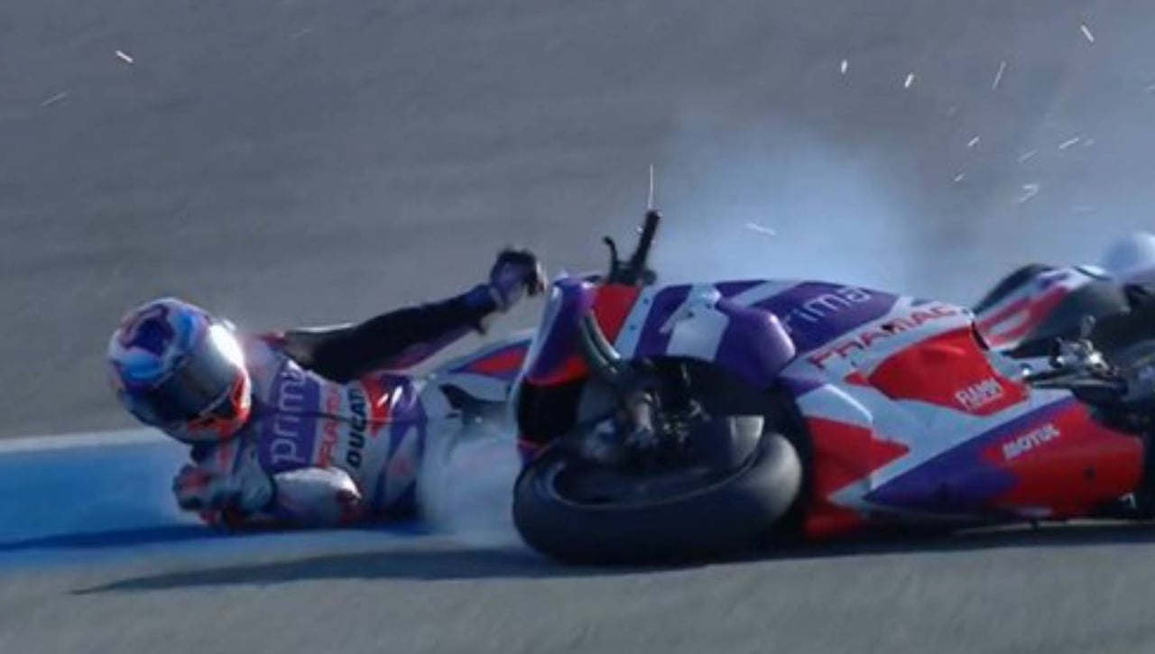 Jorge Martín la lía en el GP de Tailandia y le da un tremendo susto a Marc Márquez