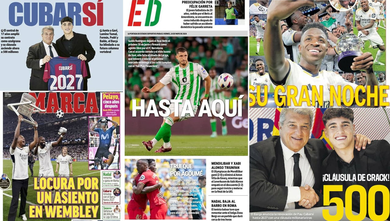 El estado de salud de Félix Garreta, Cubarsí, la final de Wembley... Así vienen las portadas