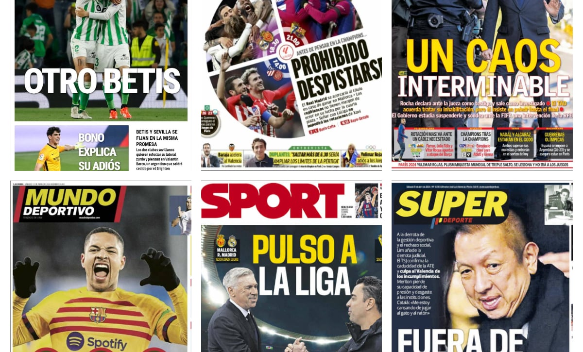 El lío en la RFEF, la lucha por LaLiga EA Sports… así vienen las portadas 