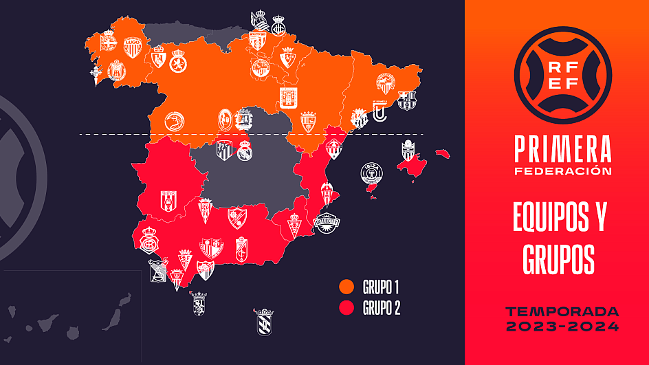 Los grupos de Primera Federación para la 23/24