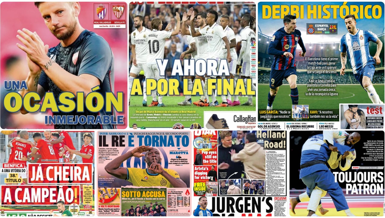 Ocasión inmejorable, una final en mente, ataque a Planes, derbi decisivo... las portadas del domingo 14 de mayo