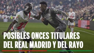 Alineaciones Real Madrid - Rayo Vallecano: Alineación confirmada de Real Madrid y Rayo Vallecano en la jornada 27 de LaLiga EA Sports