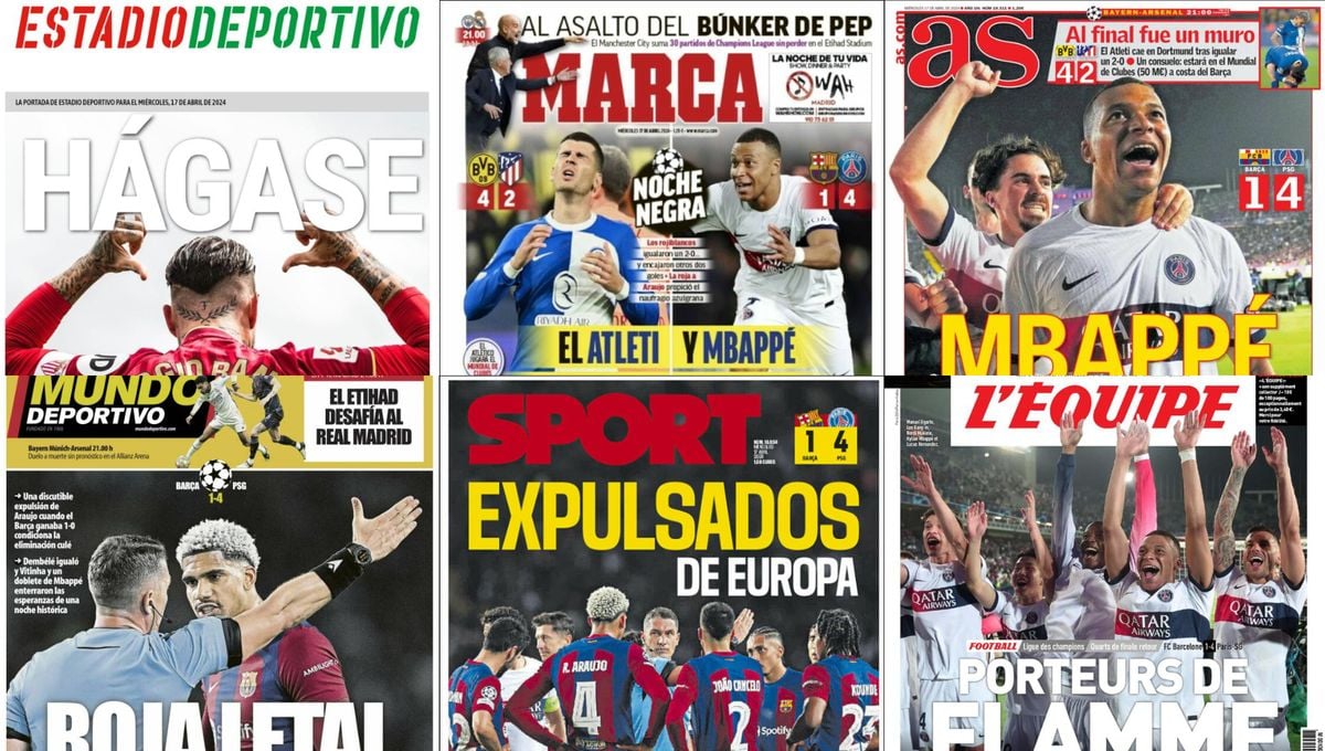 Adiós a la Champions para Barça y Atleti, Sergio Ramos, Rafa Nadal… Así vienen las portadas