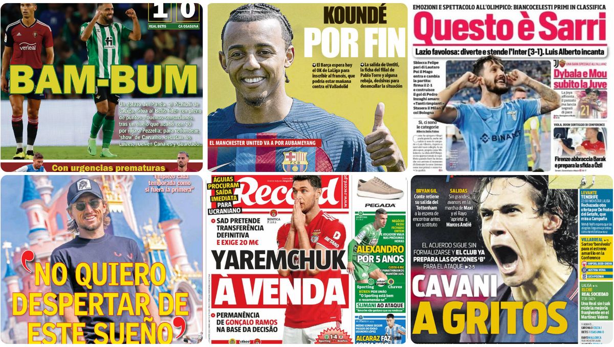 Borja Iglesias, Koundé, Luis Alberto, RDT, Yaremchuk... las portadas deportivas del sábado 27 de agosto 