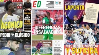 El sufrimiento del Real Madrid, la carta de Laporta, William Carvalho.... Así vienen las portadas