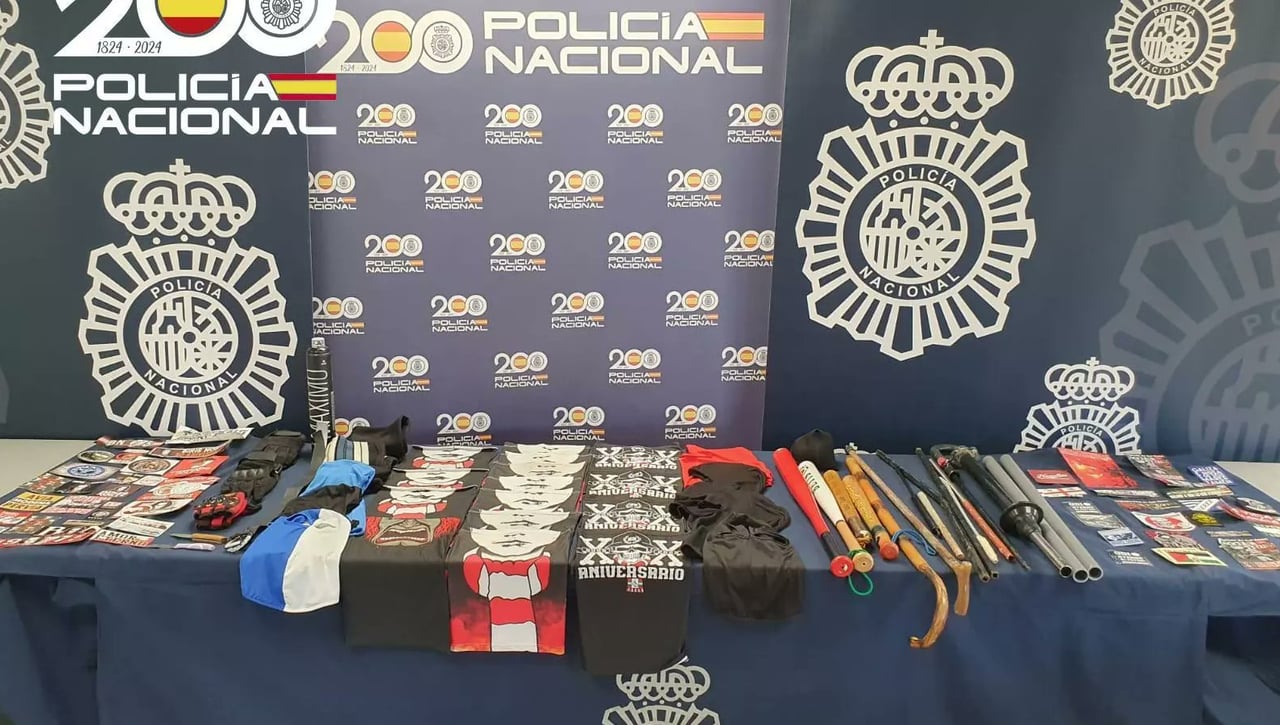 Tres ultras detenidos, 178 identificados y una pelea masiva evitada por la Policía