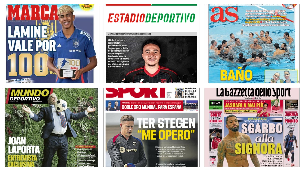La consecución del Mundial de Waterpolo por España, Ter Stegen, Laporta...Así vienen las portadas