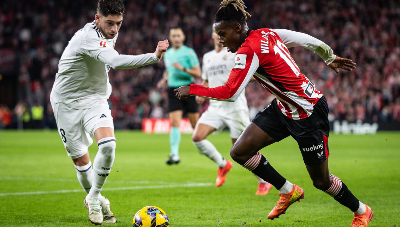 Nico Williams 'retrata' a Tchouameni