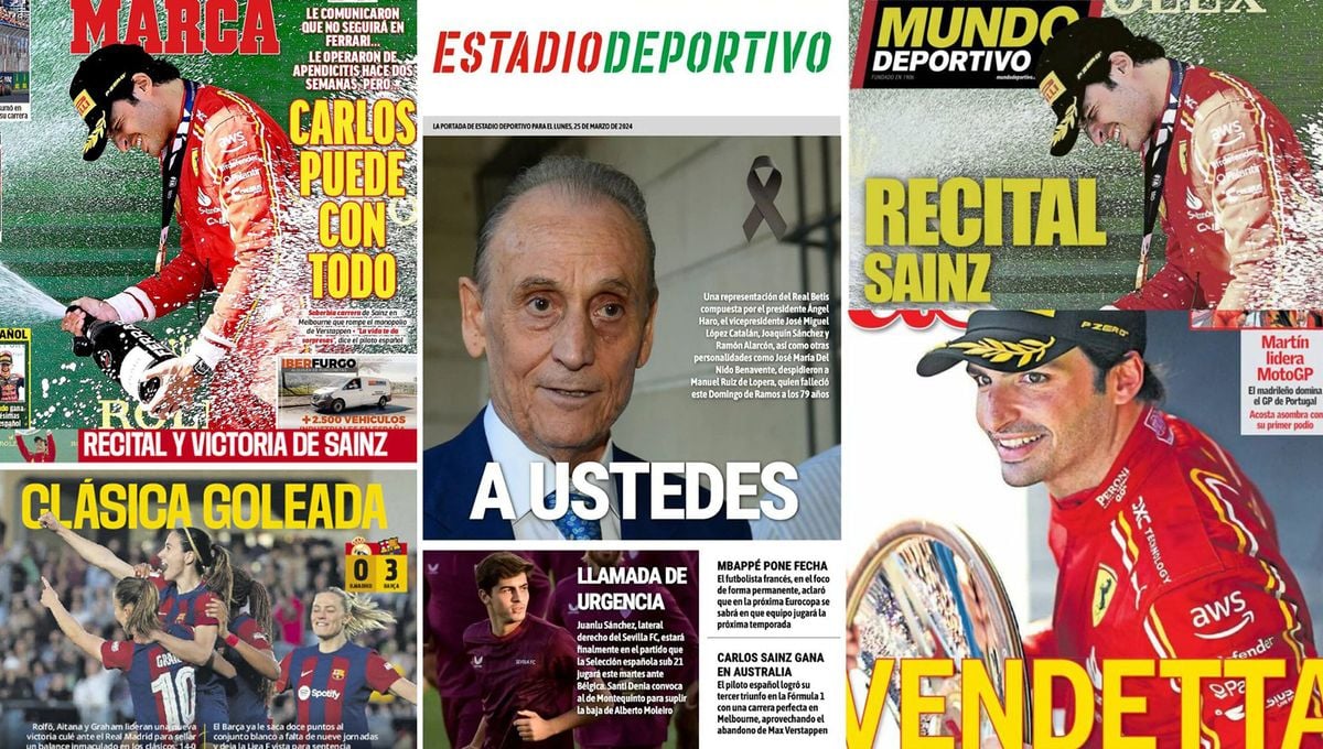 La proeza de Carlos Sainz, el adiós a Lopera, goleada al Real Madrid... Así vienen las portadas