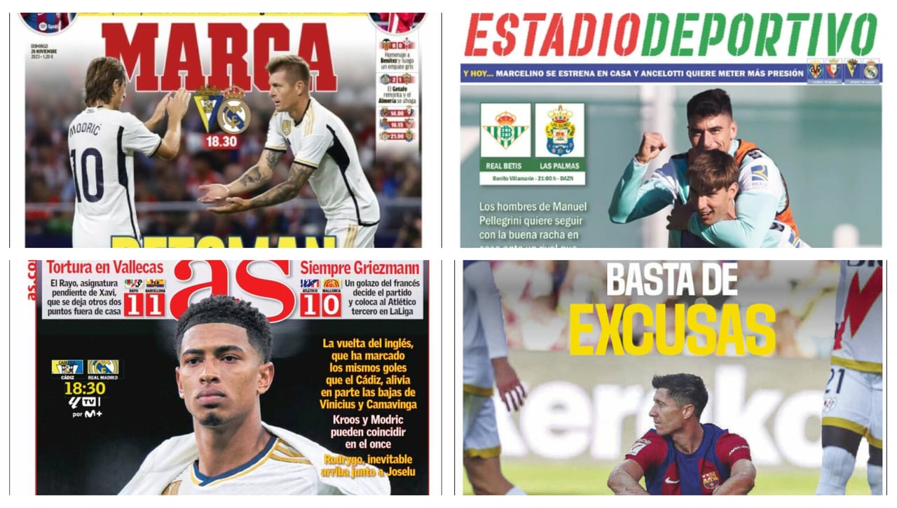 Bellingham, el pinchazo del Barça, la 'final' del Sevilla, la oportunidad del Betis... Así vienen las portadas