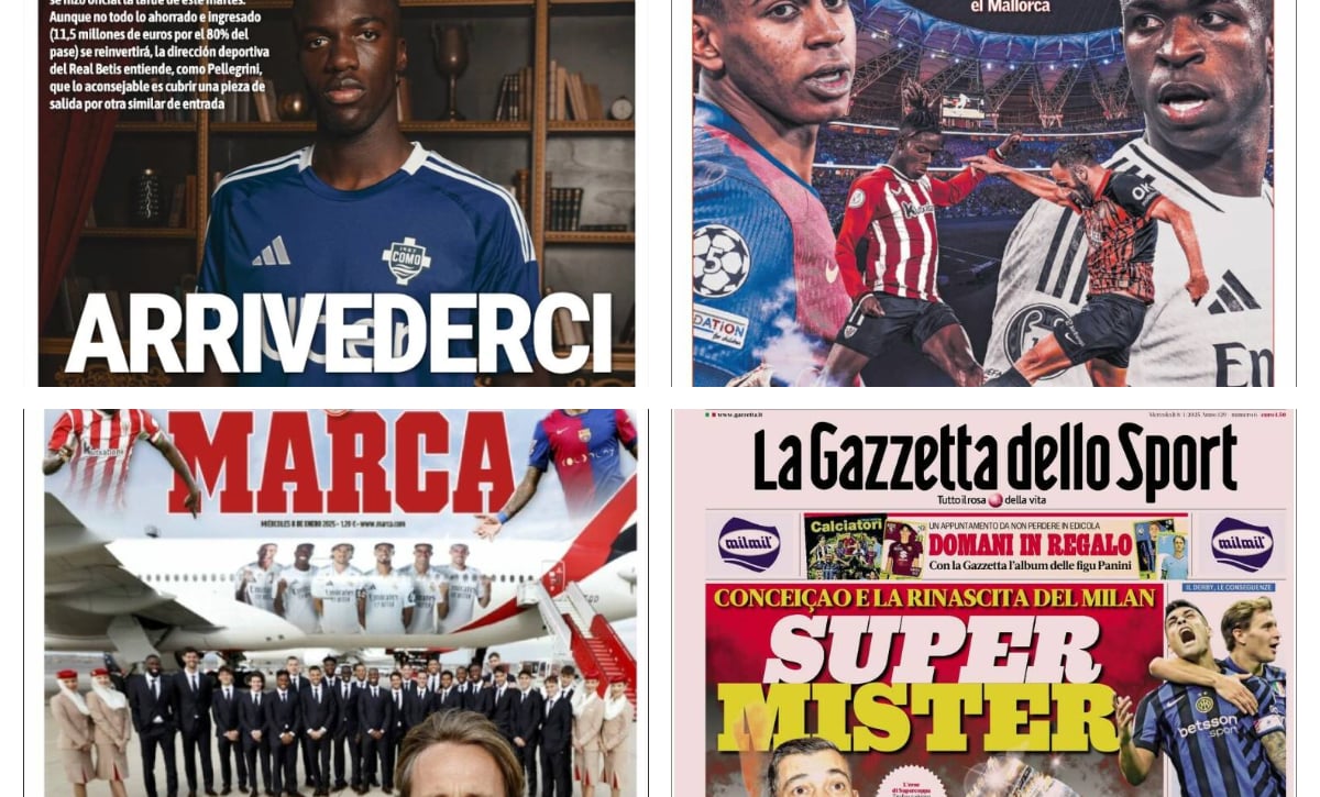 Drama en el Sevilla, la Supercopa, Dani Olmo, la sanción a Vinicius, triunfo español en el Dakar...así vienen las portadas