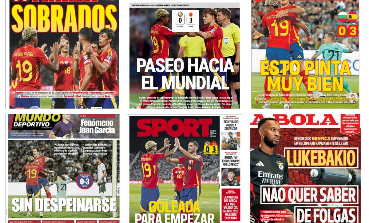 La victoria cómoda de España contra Bulgaria, el adiós de España en el Eurobasket...Así vienen las portadas