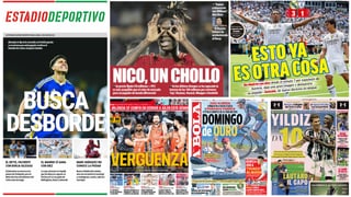 Desborde para el Sevilla, Nico Williams, Bellingham, Borja Iglesias, Márquez, Pogba... las portadas del lunes 23 de junio 