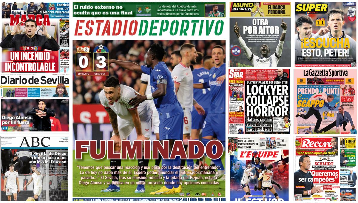 Adiós a Diego Alonso; horror en Inglaterra y pinchazo del Barça: portadas del domingo 17 de diciembre de 2023 