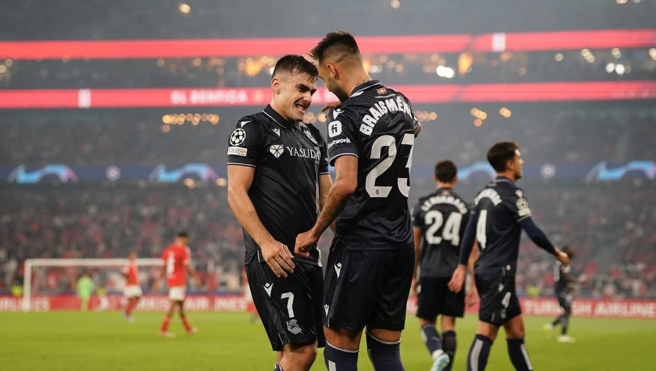 Benfica 0-1 Real Sociedad: La 'Luz' en Portugal la pone Brais Méndez