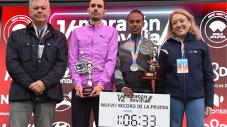 Emmanuel Roudolff y Zeineba Yimer, ganadores de la Media Maratón de Sevilla 2026