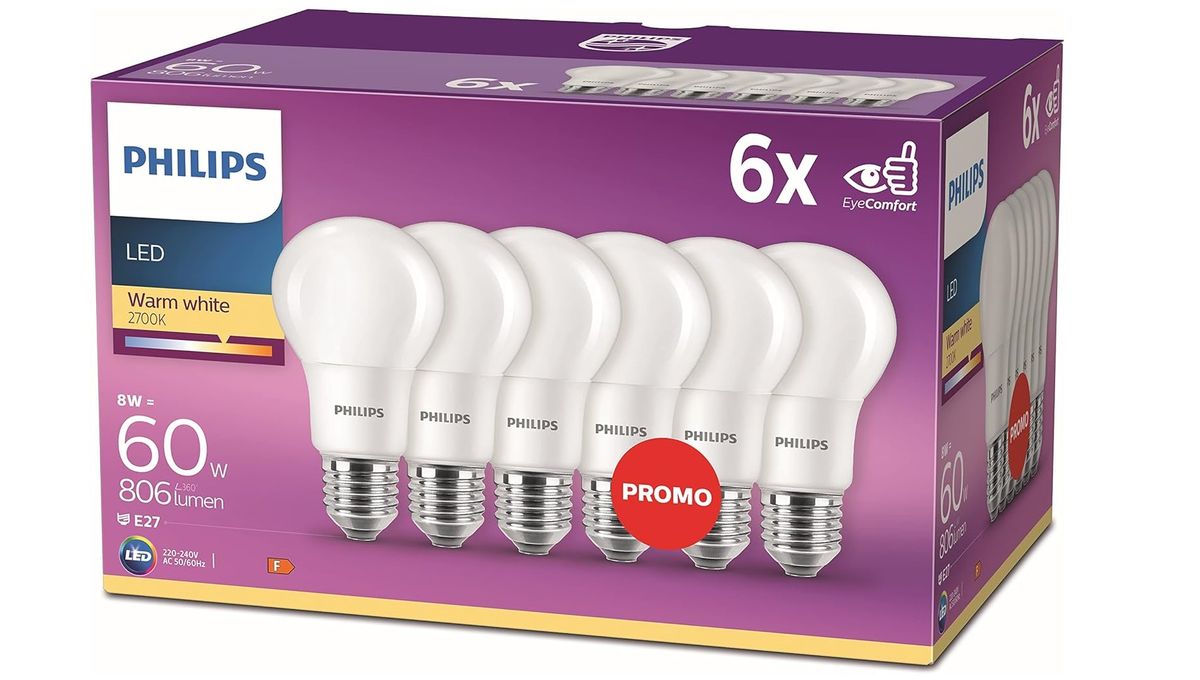 Consigue este pack de 6 bombillas LED Philips a mitad de precio